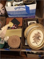 Picture frames, sewing supplies, radio