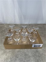 Clear glass water goblet glasses