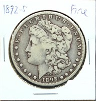 1892S Morgan silver dollar
