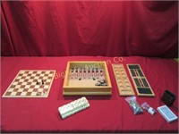Wooden Game Board w/ Multiple Game Piece's