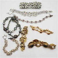(E) Bracelets- Goldtone, Silvertone, Rhinestone,