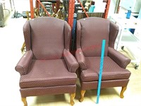 2- Best Chairs, Burgundy Wingback sitting chairs,