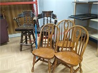 2- Swivel bar stools & 3- kitchen chairs