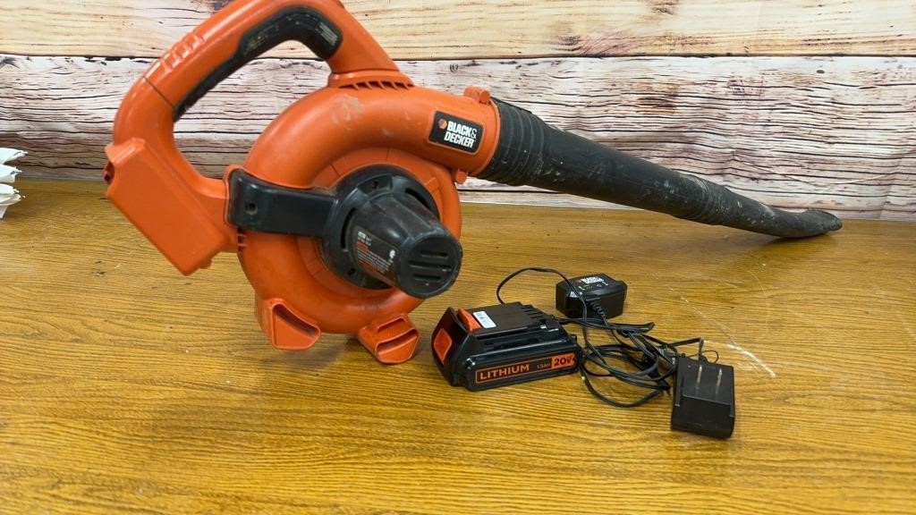 Black and Decker 20 V Leaf Blower. Comes with