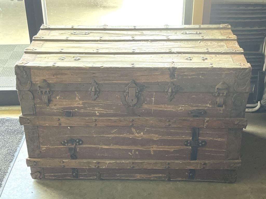 Genuine Steamer Trunk Wooden Chest 40" x 25"