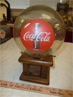 Coca Cola Wood & Glass Bubble Gum Dispenser