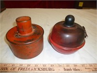 2pc Vintage Metal Smudge Pots / Oil & Wick Signals