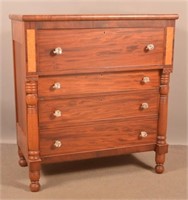 Amer. Empire Cherry and Mahogany Chest of Drawers.