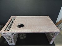 Pink Wicker Bed Tray