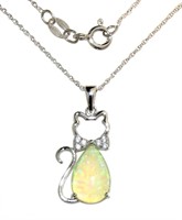 Quality Opal Cat Necklace