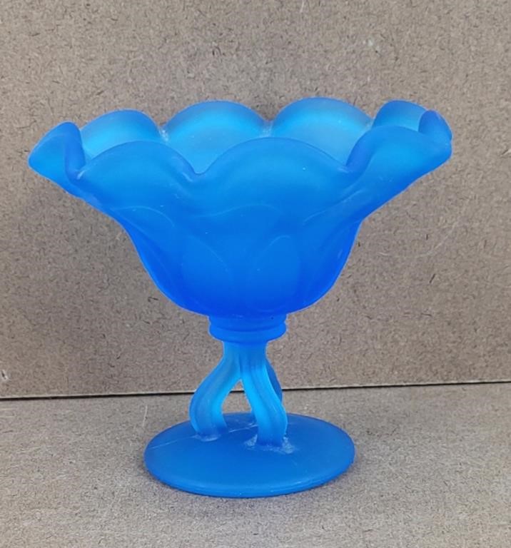 Westmoreland Blue Mist Doric Satin Compote