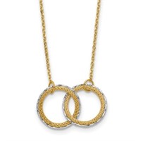 14 Kt Diamond-cut Circles Pendant Necklace