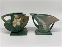 Roseville Pottery Magnolia & Foxglove Vases.