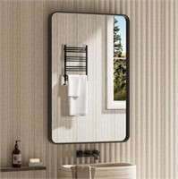 G00000 Black Bathroom Mirror, 20 x 30 Inch