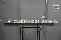 Wooden Clyde Ridge Road Sign