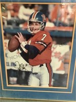 FRAMED AUTOGRAPHED JOHN ELWAY POSTER