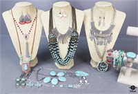 Necklaces, Earrings + / 18 pc