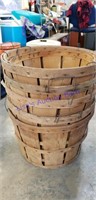 6 half bushel baskets and 1 peck all wooden