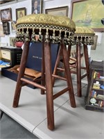 pair of mid century padded stools