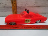 VINTAGE HARD PLASTIC MUSTANG FIRE CHIEF CAR
