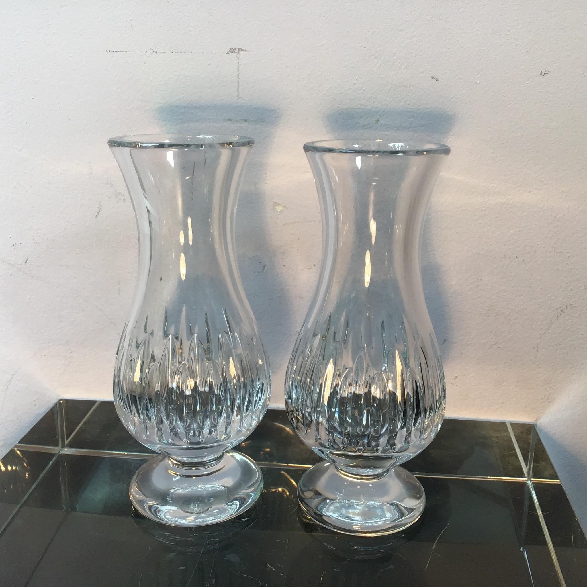 PAIR WATERFORD CUT CRYSTAL VASES