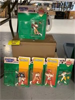 GROUP OF STARTING LINEUP FOOTBALL FIGURES ON