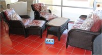 Hanover Strathnure 6 piece red patio set