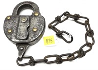 Rutland railroad lock with chain