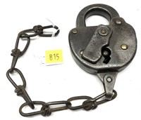 Rutland railroad lock with chain, no key