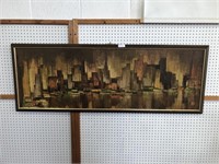 Large Cityscape Framed Art