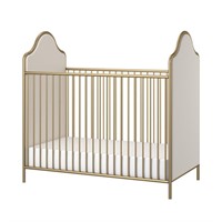 Little Seeds Piper Upholstered Metal Crib  Gold