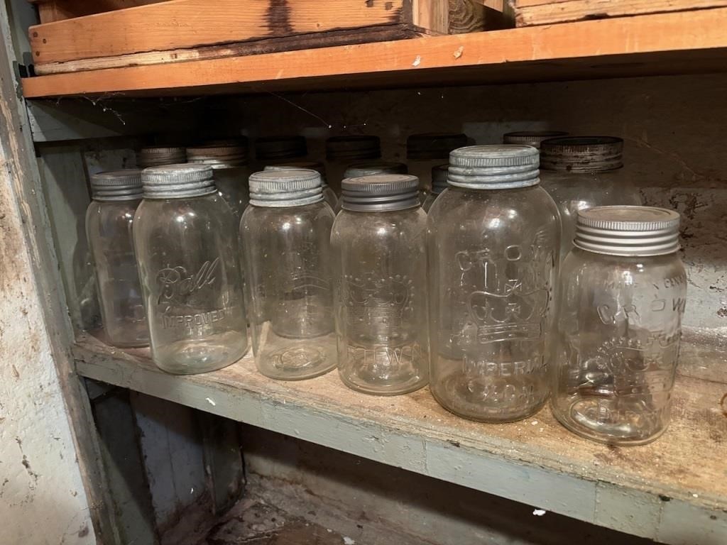 Assortment of Vintage Large Canning Jars