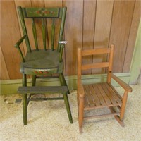 Painted Childs Chair & Rocker
