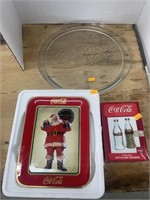 Coca Cola platters , salt and pepper shakers and