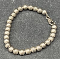 (BC) Silver Plated Beaded Bracelet