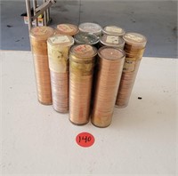 10 Rolls American Pennies 50s and 60s