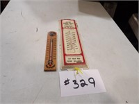 2) vintage thermometers