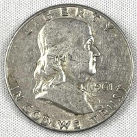1961 Franklin Silver Half Dollar, US 50c Coin