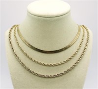 (3) 14K Yellow Gold Chains