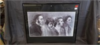 Framed Beatles Print 20 1/4" x 16 1/4" As Shown