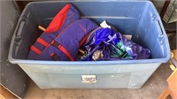 Storage Tote Of Misc Outdoor Rec Items