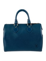 Louis Vuitton Blue Epi Leather Top Handle Bag