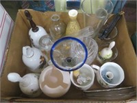 LOT OF BELLS AND GLASSWARE