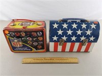 2ct Vintage Metal Lunch Boxes - NFL Damaged