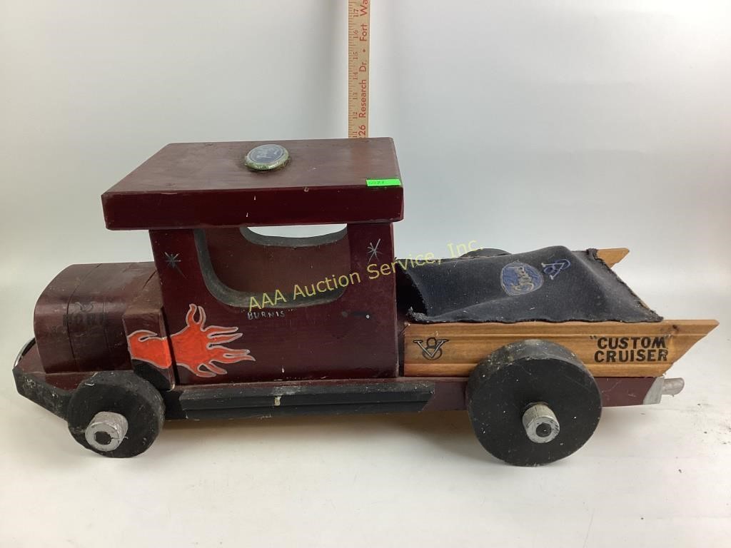 Handmade wooden truck, Ford hot rod custom