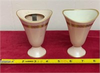 Set Of 2 Vintage Pale Pink Lenox Vase