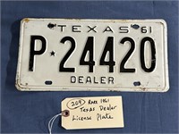 Rare 1961 Texas DEALER license plate