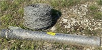 Lot w/ Spool of Barb Wire and Roll of Chicken