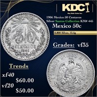 1906 Mexico 50 Centavos Silver Santos Collection K