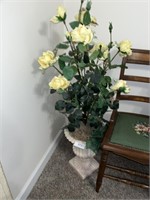Planter with Artificial Rose